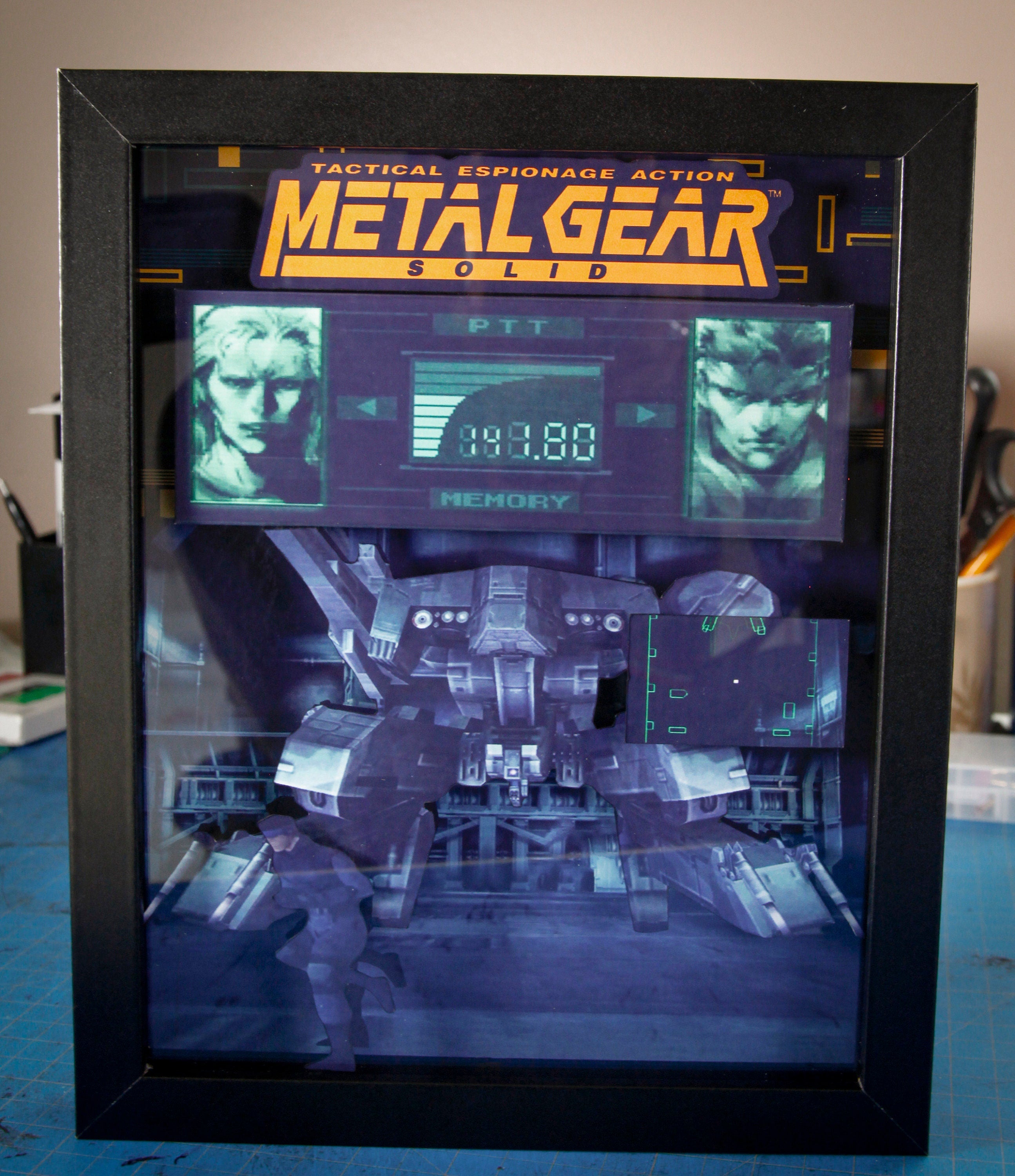 Metal Gear Solid Shadow Box for Gamers | Handmade Wall Art | Unique Gaming Gift | Retro Video Game Decor | Gaming Room | Classic Games