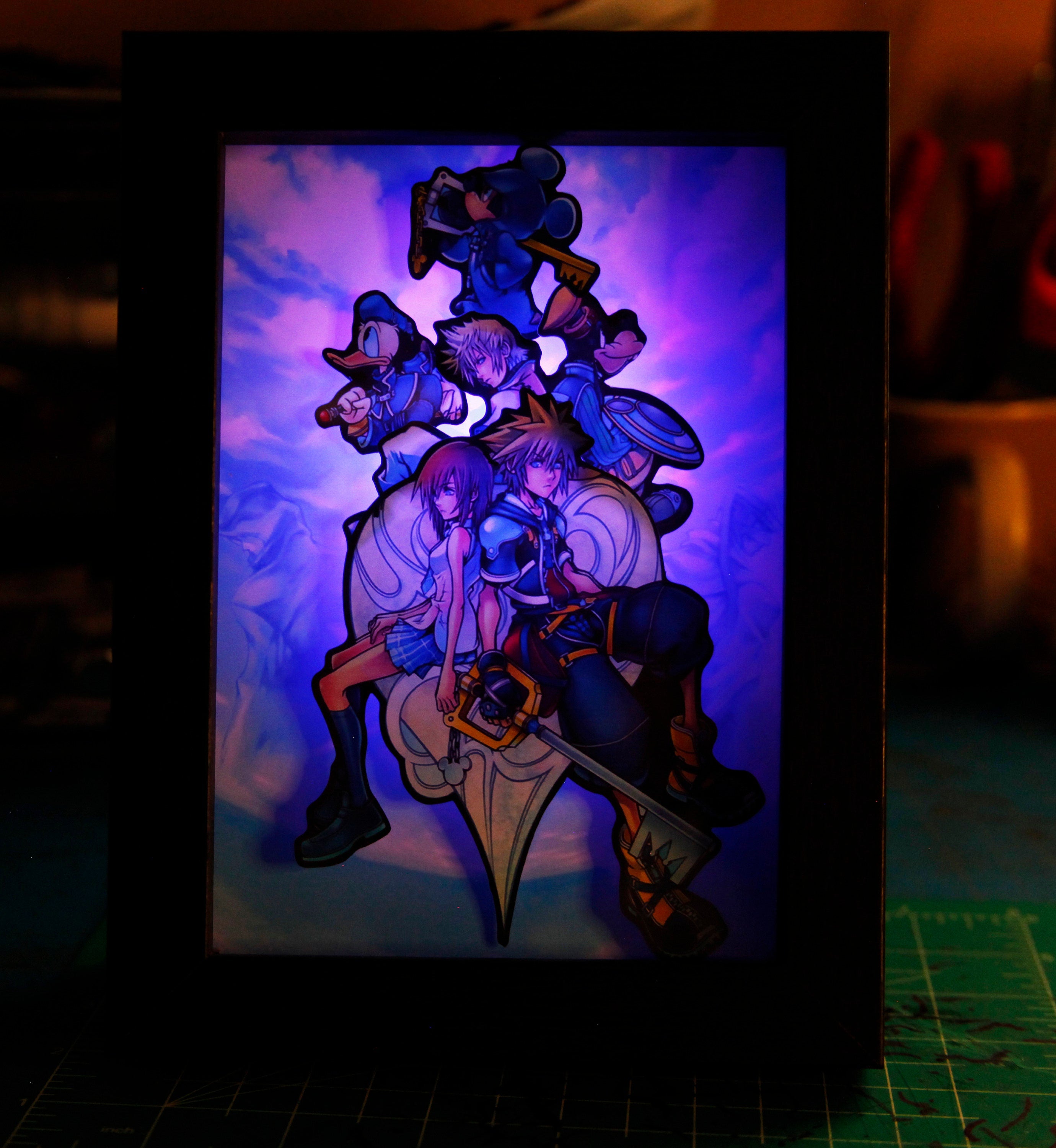 New! Kingdom Hearts 2 5x7  Shadowbox Diorama