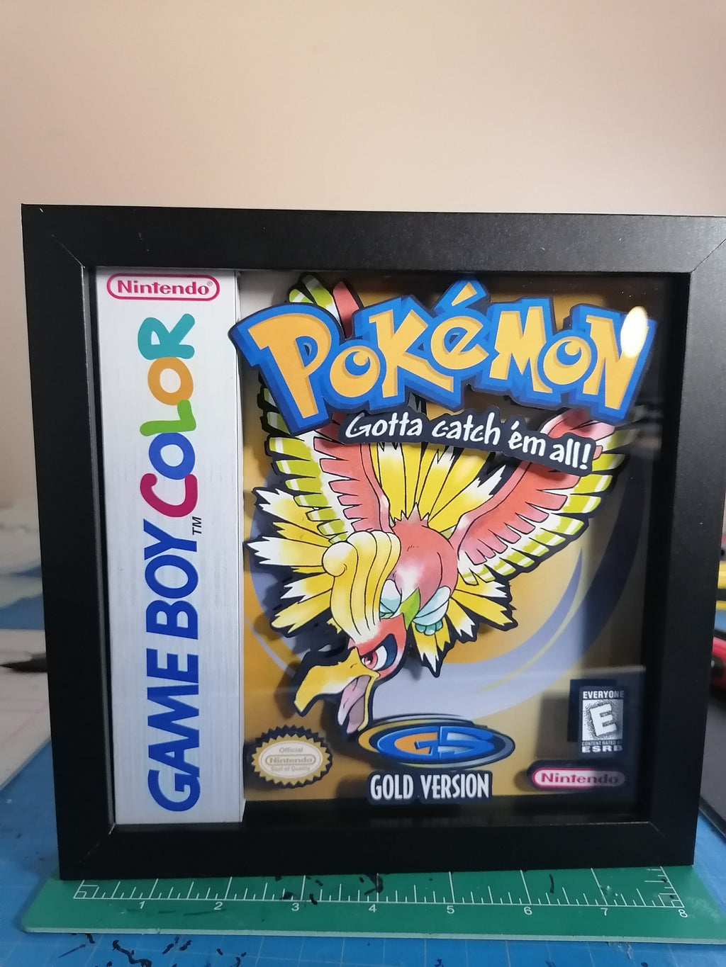 Ho-Oh Pokémon Gold Version 3d Shadowbox Diorama