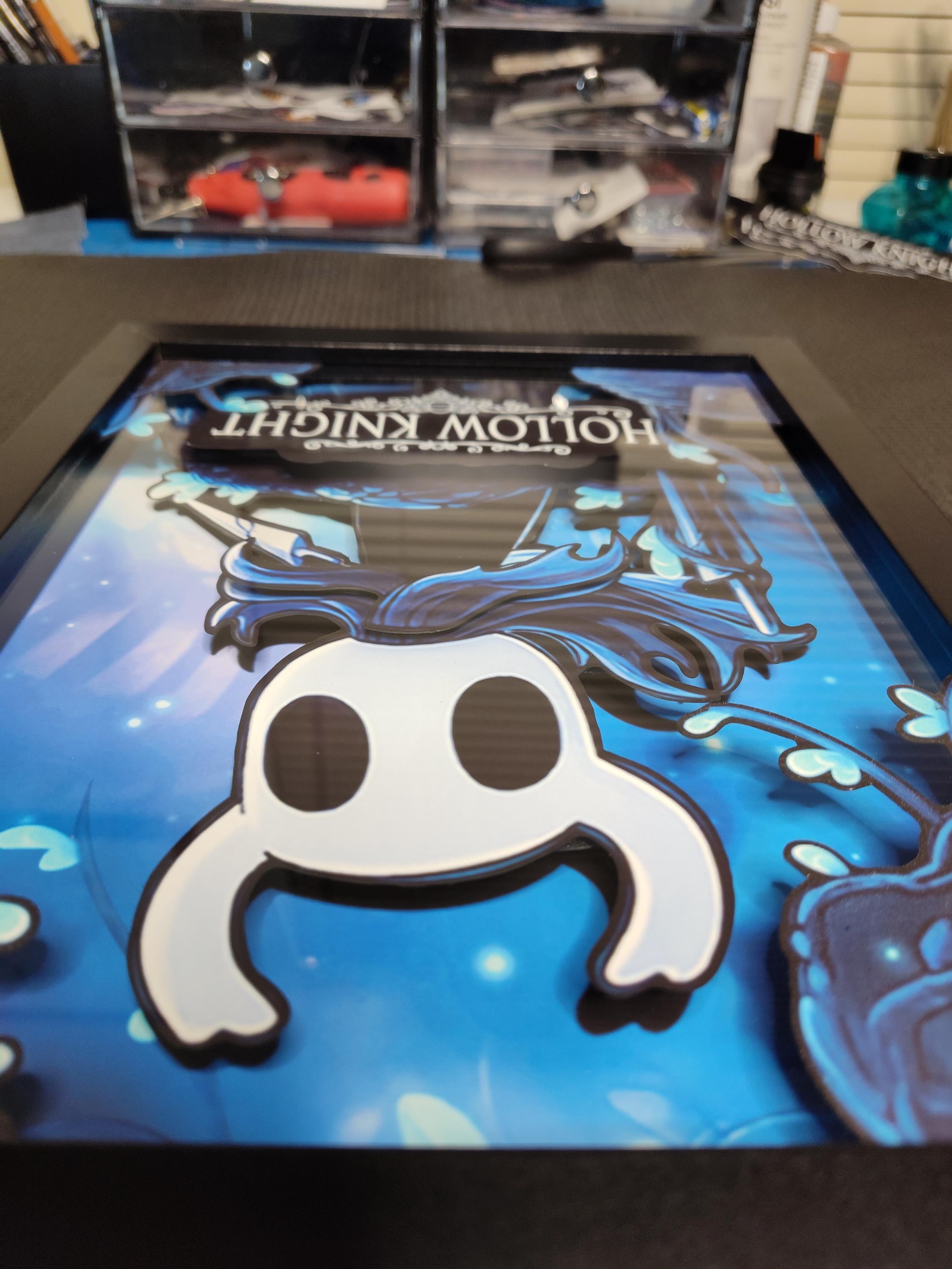 Hollow Knight 3D Shadow Box •  Handmade Diorama • Handmade Gift • Video game Art • Video game Gifts