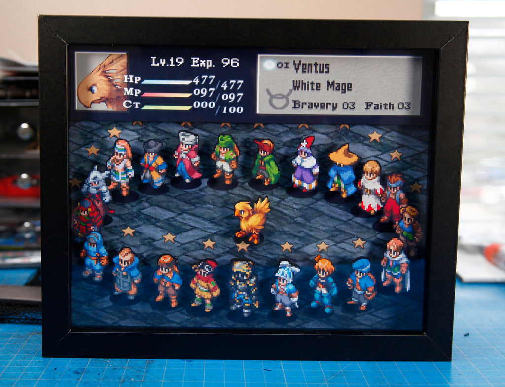 Final Fantasy Tactics 3D Shadow Box •  Handmade Diorama • Handmade Gift • Video game Art • Video game Gifts
