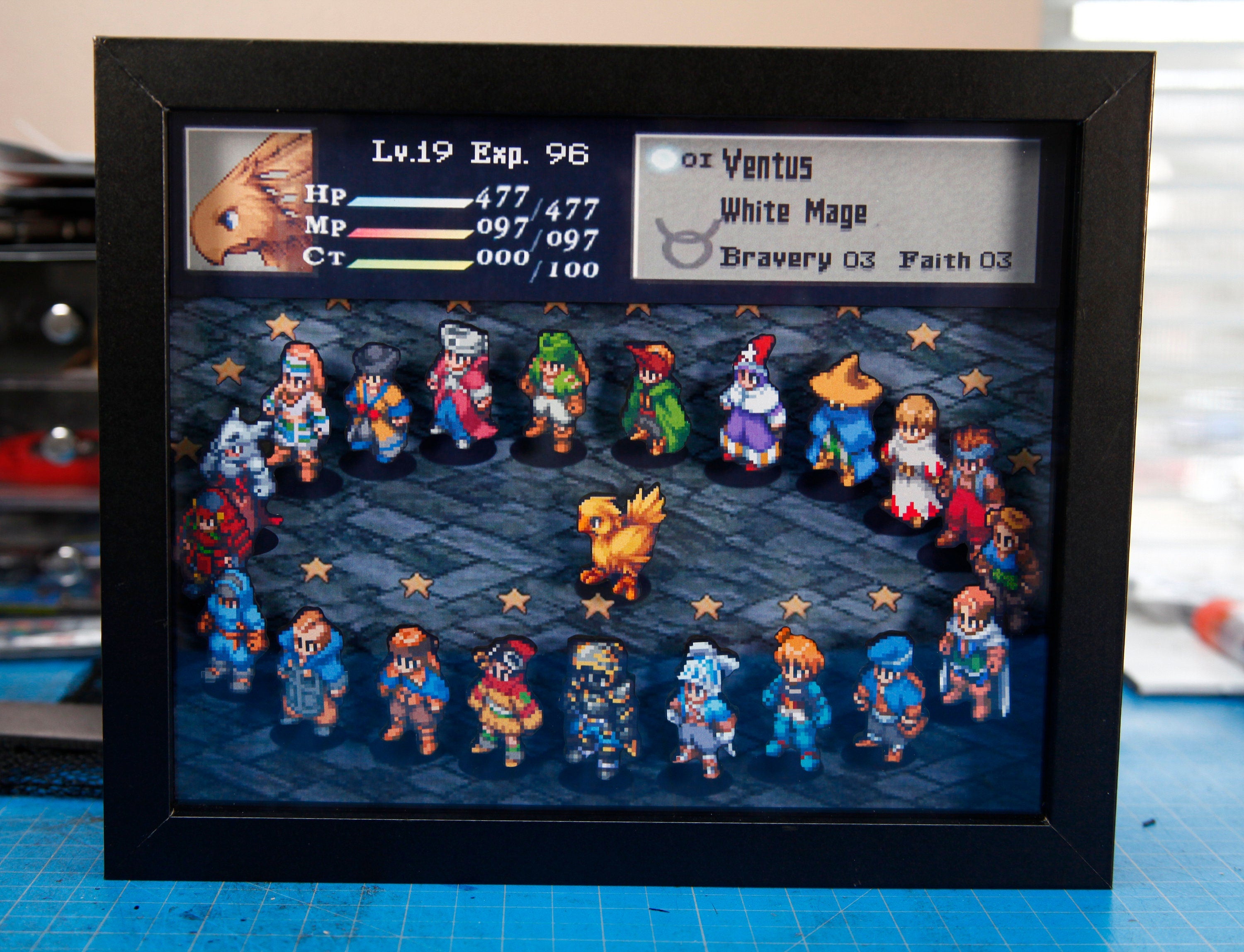 Final Fantasy Tactics 3D Shadow Box •  Handmade Diorama • Handmade Gift • Video game Art • Video game Gifts
