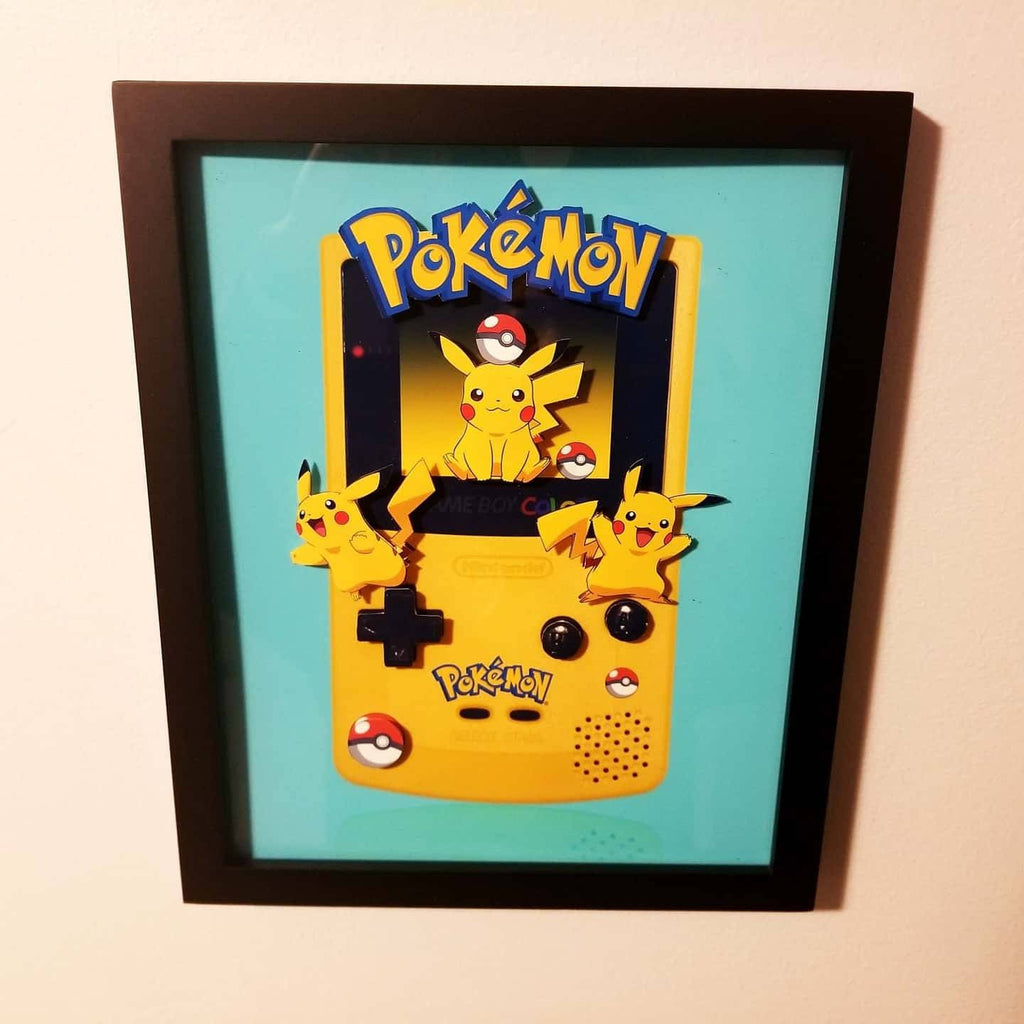 Pickachu Gameboy 3d framed wall art