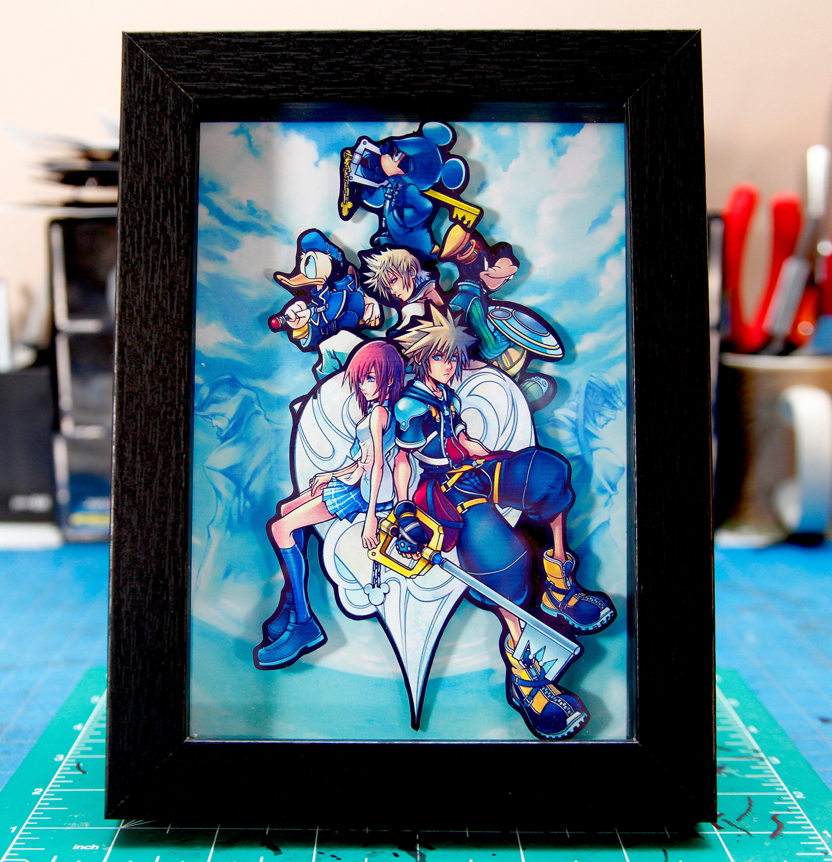 New! Kingdom Hearts 2 5x7  Shadowbox Diorama