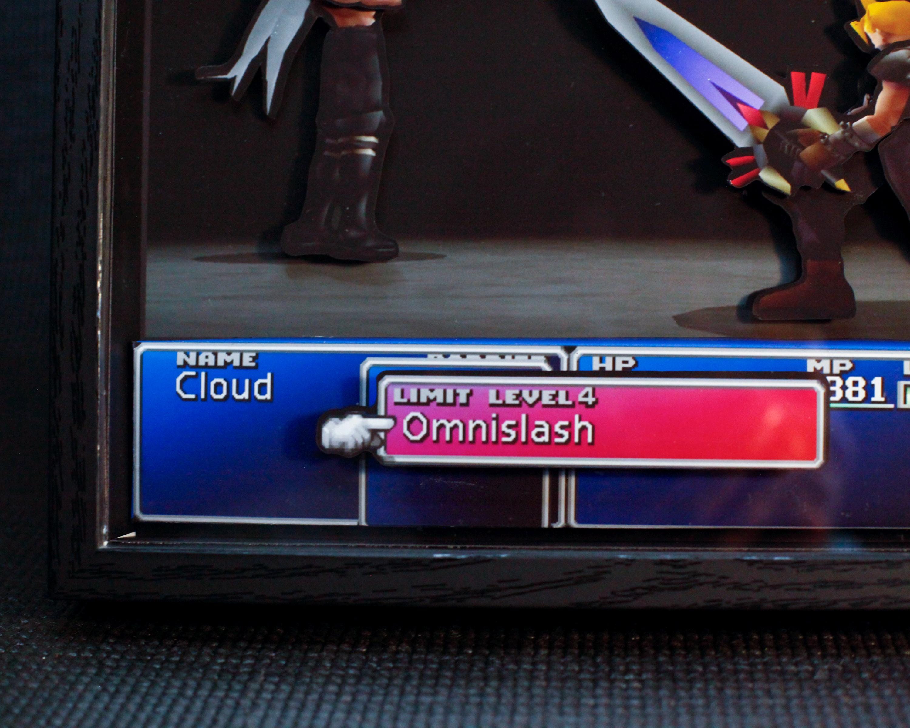 Final Fantasy VII Cloud vs. Sephiroth: Omnislash 3D Shadow Box•  Handmade Diorama • Handmade Gift • Video game Art • Video game Gifts
