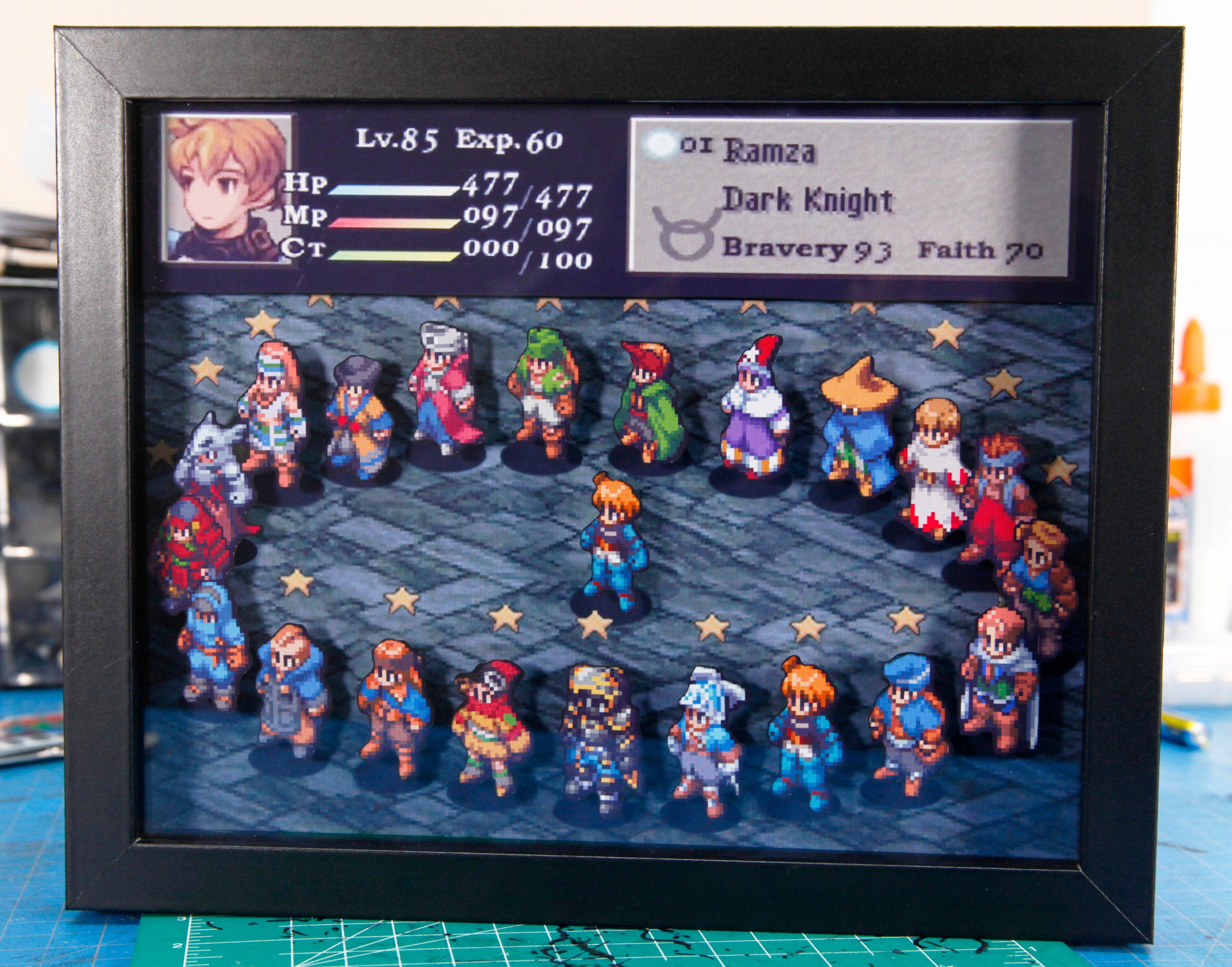 Final Fantasy Tactics 3D Shadow Box •  Handmade Diorama • Handmade Gift • Video game Art • Video game Gifts