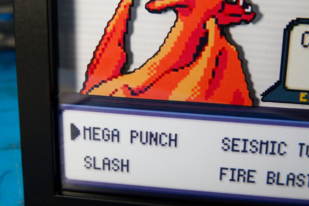 Pokemon Charizard vs. Blastoise 3d shadow box diorama