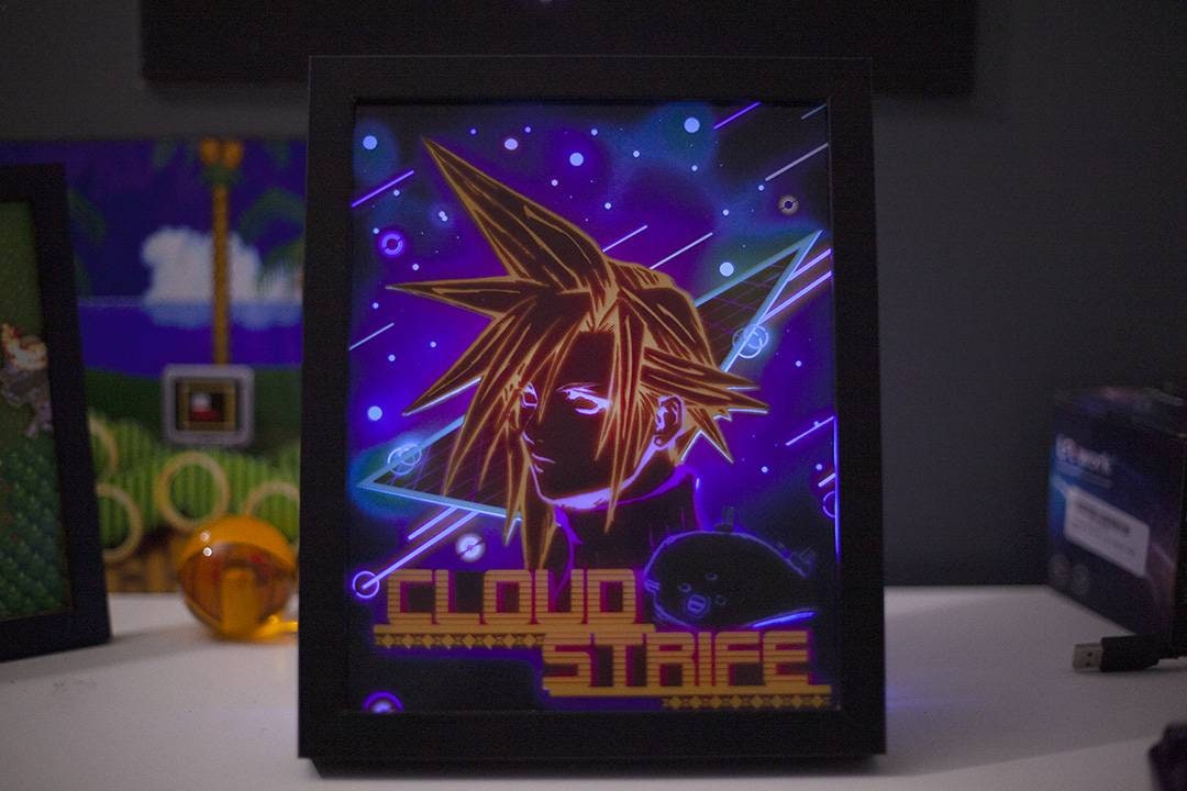 Final Fantasy 7 Cloud, LED Shadowbox Diorama