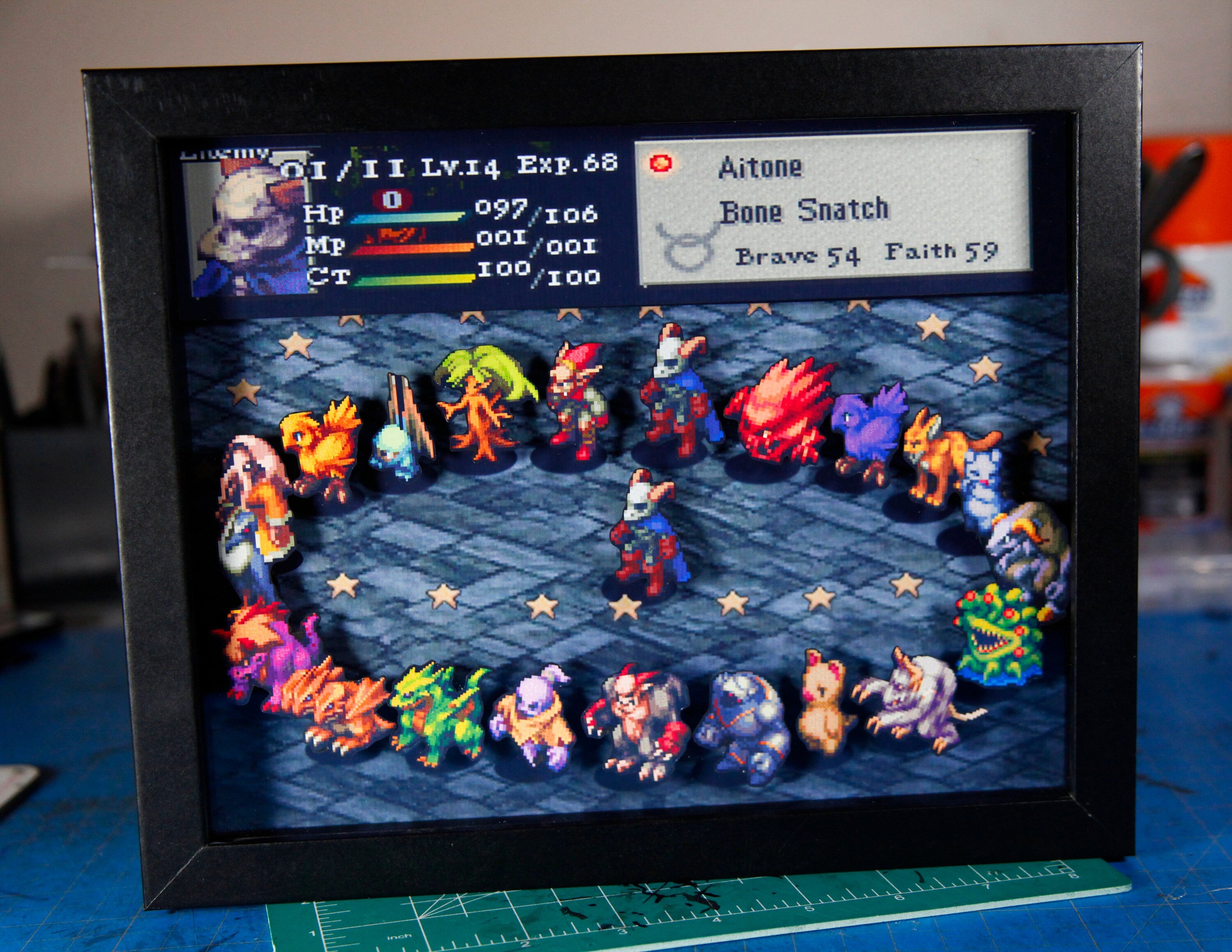 Final Fantasy Tactics Enemies 3D Shadowbox •  Handmade Diorama • Handmade Gift • Video game Art • Video game Gifts •