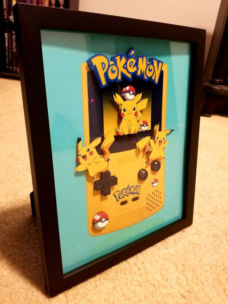 Pickachu Gameboy 3d framed wall art