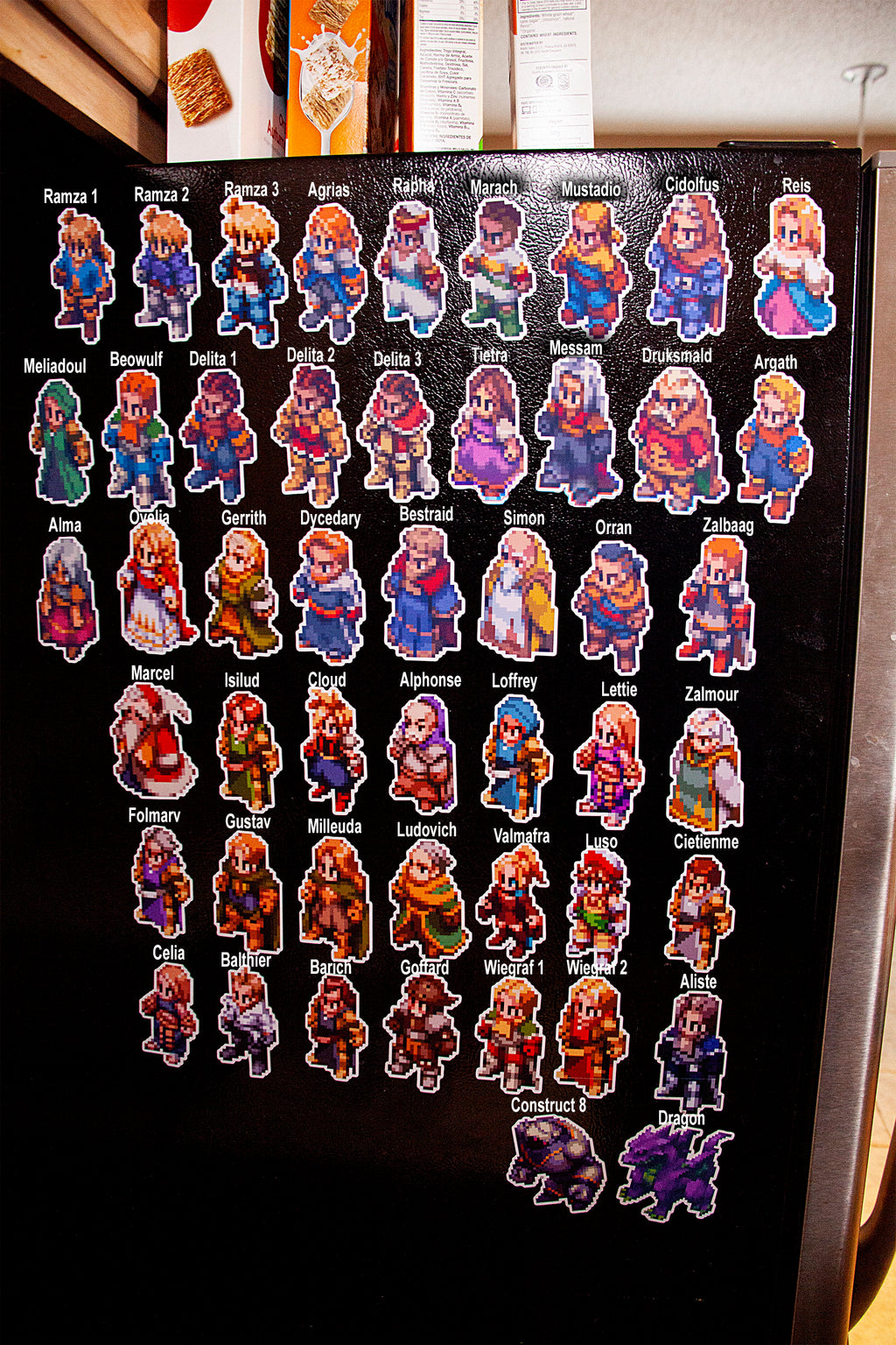 Videogame Refrigerator Magnets | Final Fantasy Tactics magnets Main Characters