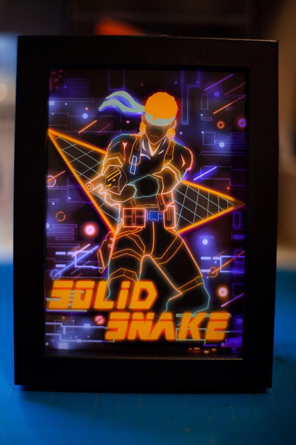 Solid Snake LED Shadowbox Diorama