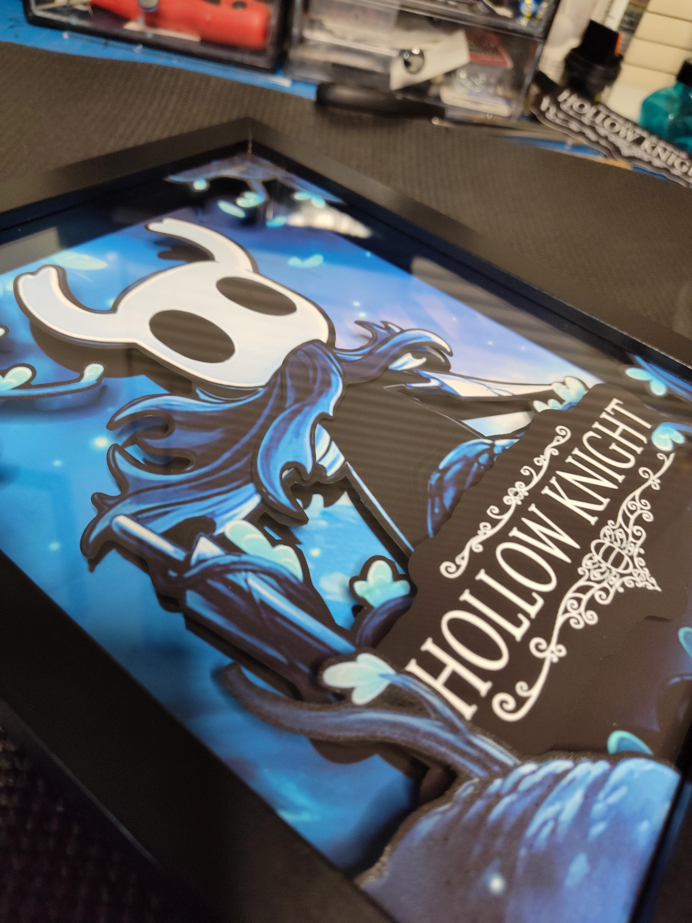 Hollow Knight 3D Shadow Box •  Handmade Diorama • Handmade Gift • Video game Art • Video game Gifts