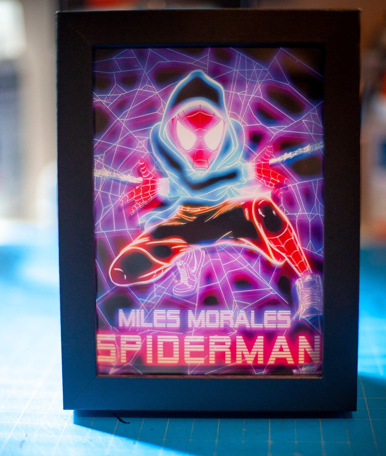 Spiderman Miles Morales  LED Shadowbox Diorama