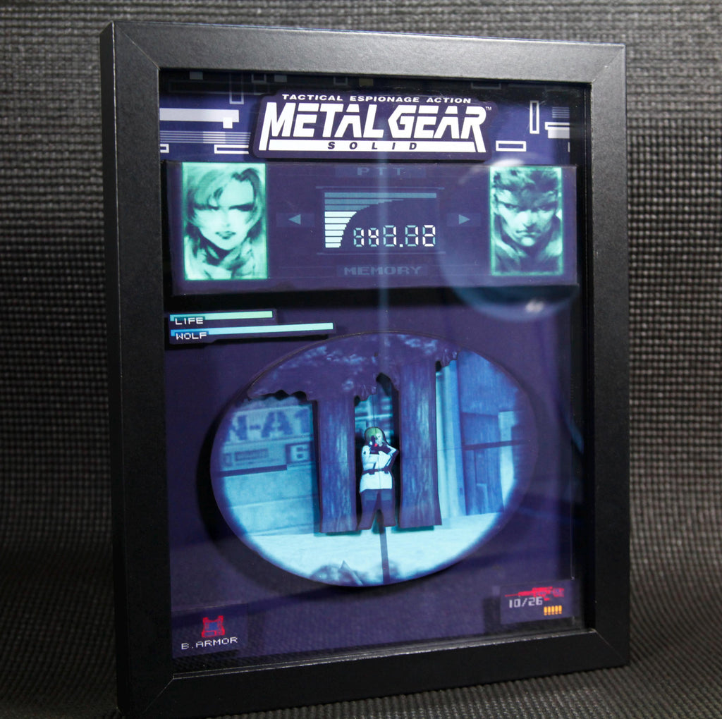 Solid Snake Sniper Wolf 3D shadow box| Metal Gear Solid | Wall Decor | Gift for Gamers | Classic Games |Unique Gaming gift| |birthday idea |