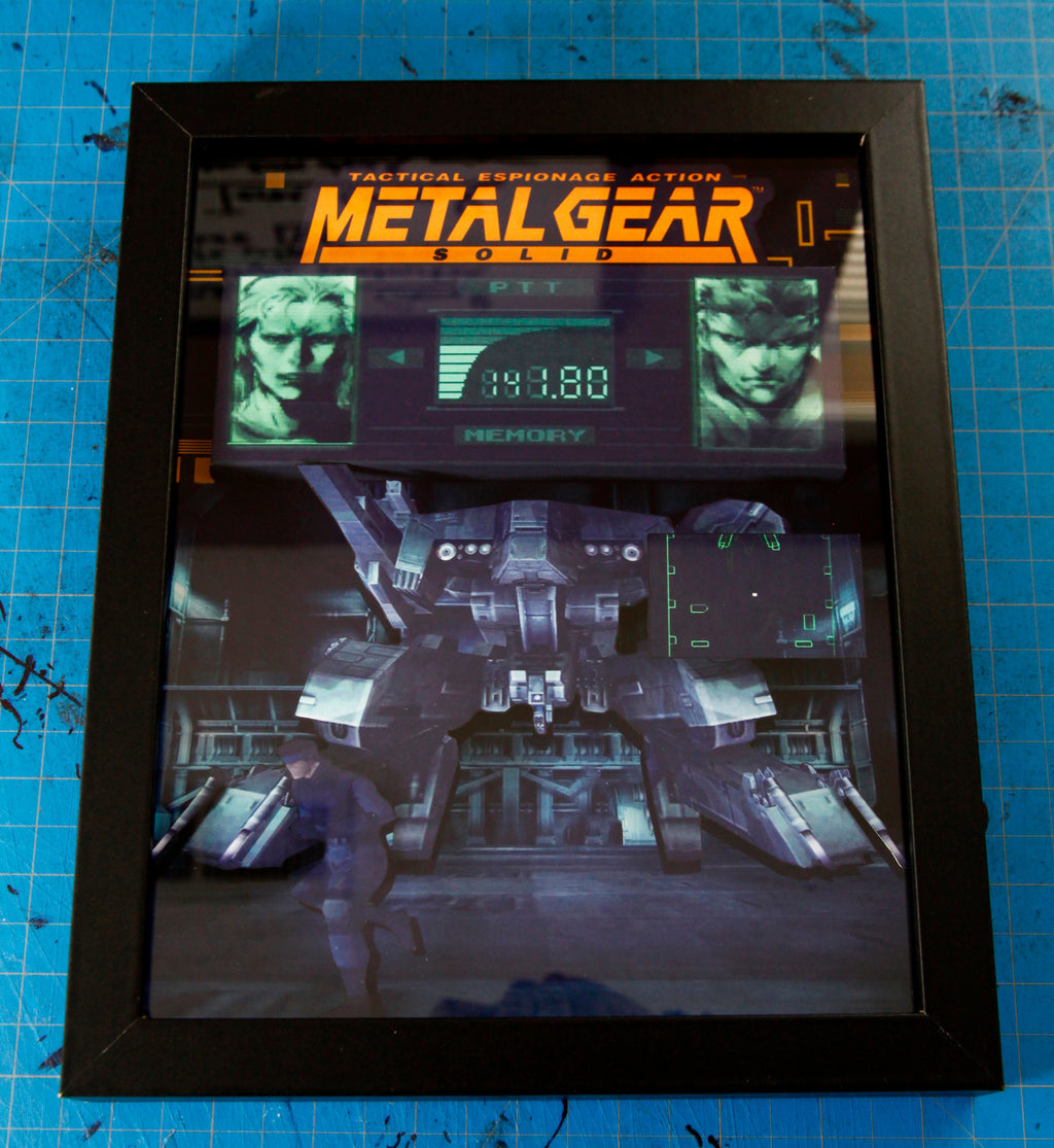 Metal Gear Solid Shadow Box for Gamers | Handmade Wall Art | Unique Gaming Gift | Retro Video Game Decor | Gaming Room | Classic Games