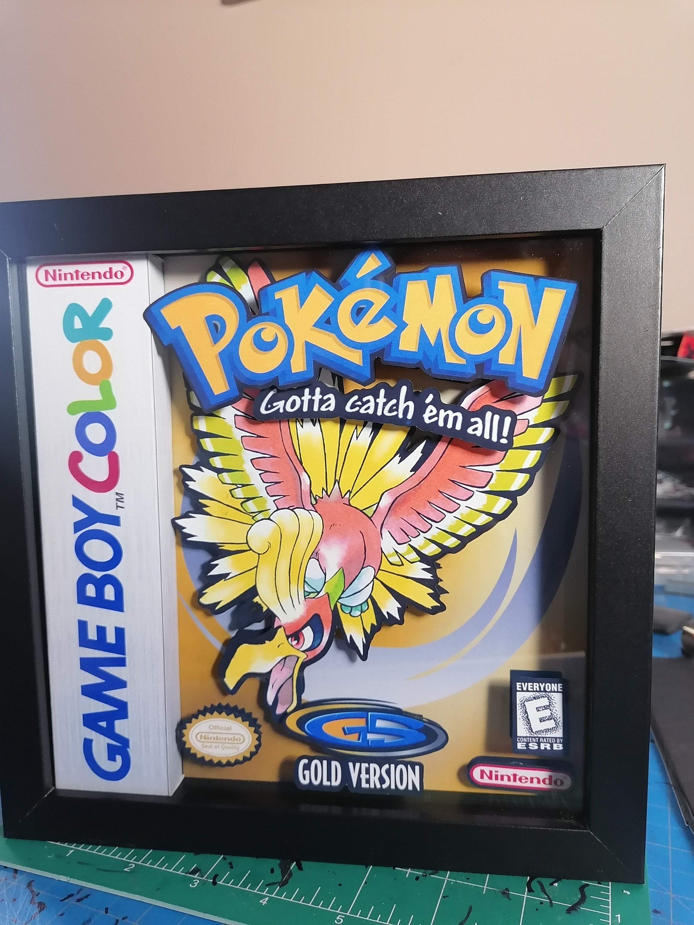 Ho-Oh Pokémon Gold Version 3d Shadowbox Diorama