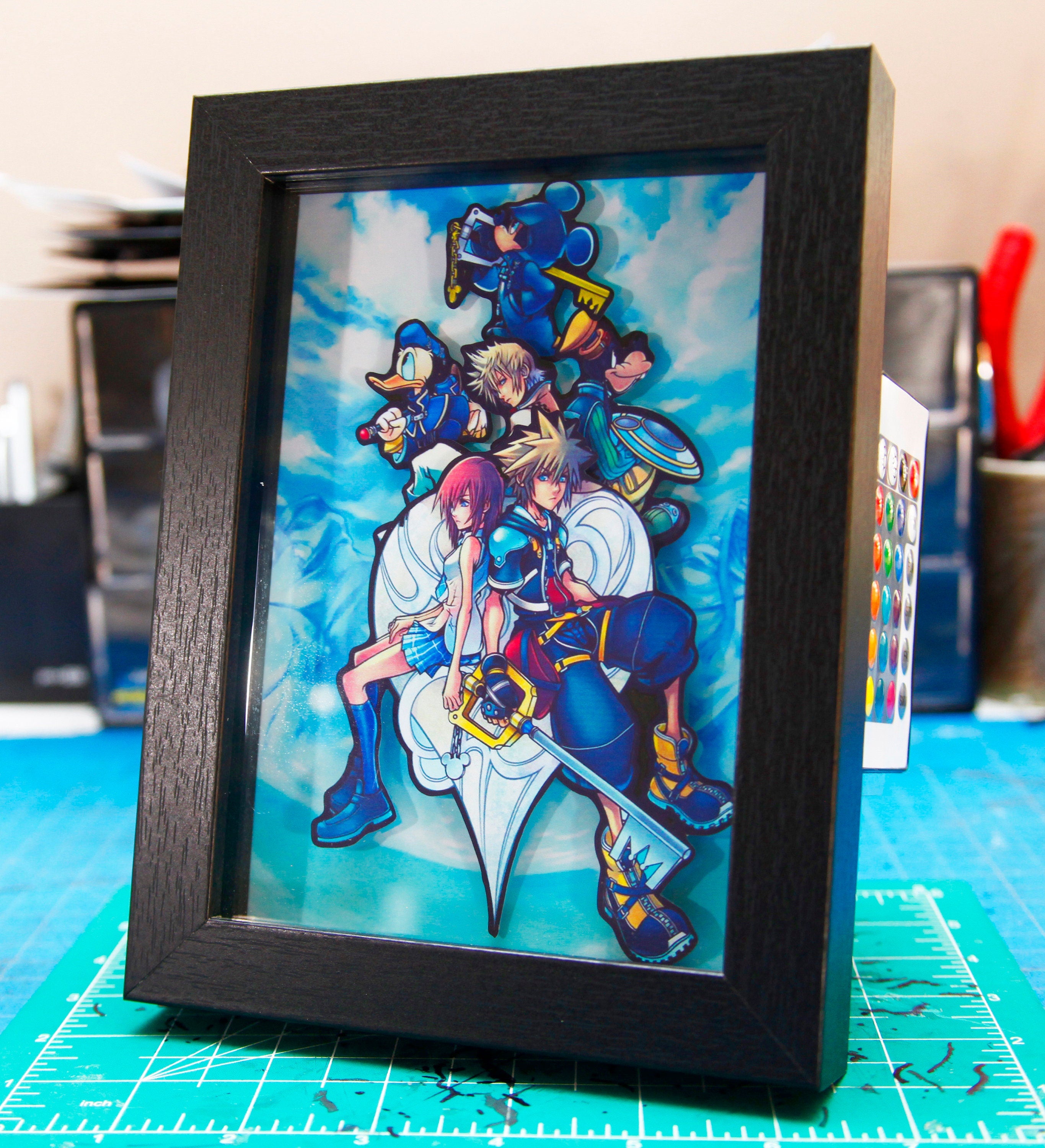 New! Kingdom Hearts 2 5x7  Shadowbox Diorama
