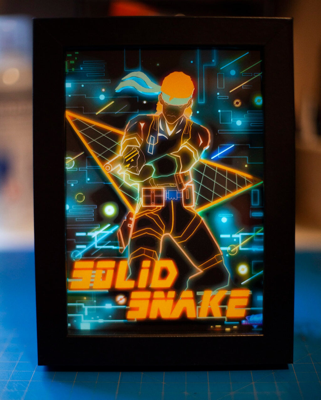 Solid Snake LED Shadowbox Diorama
