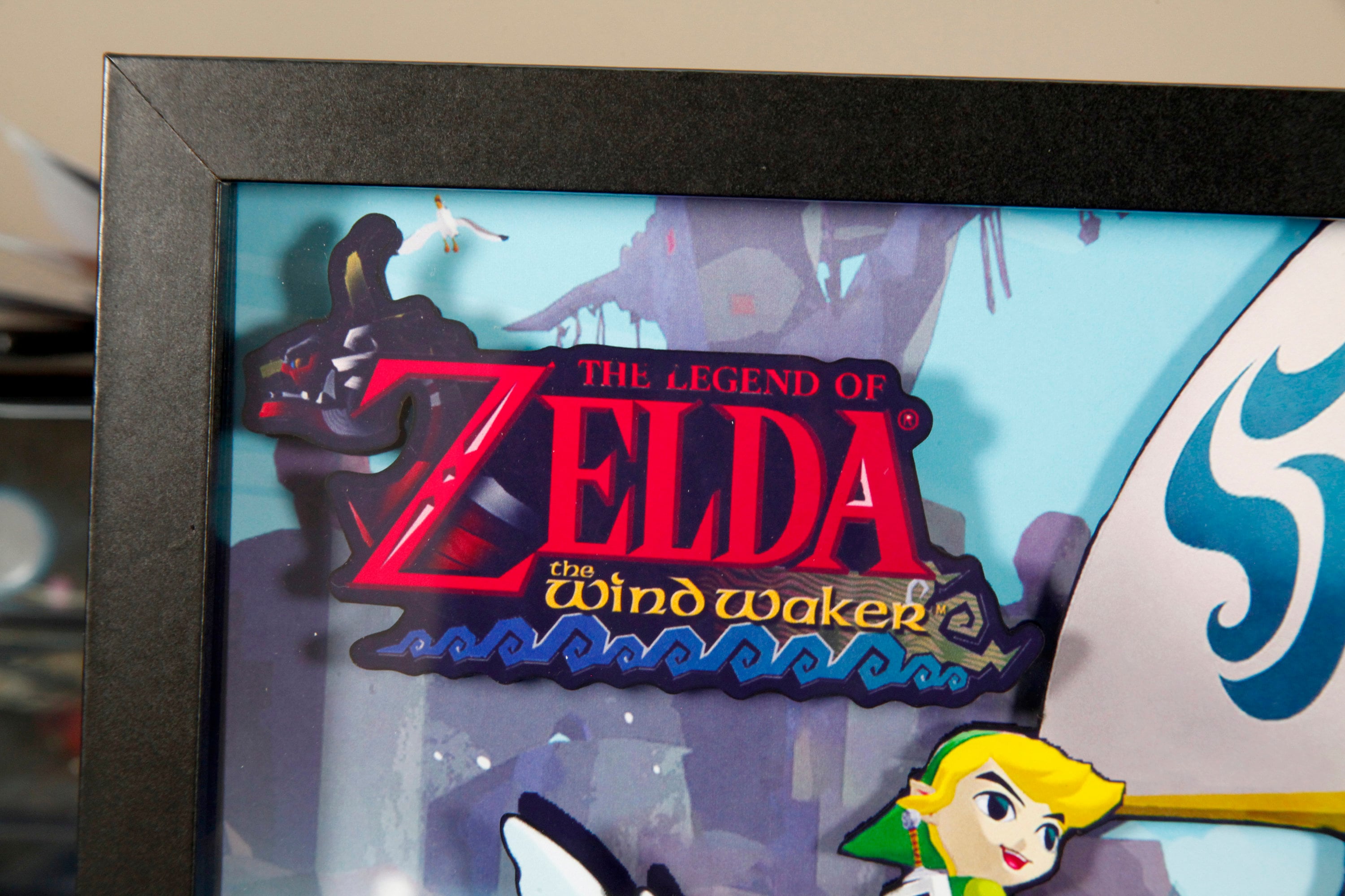 Legend of Zelda, Windwaker, 3D shadow box, video game decor, gaming art, collector's item