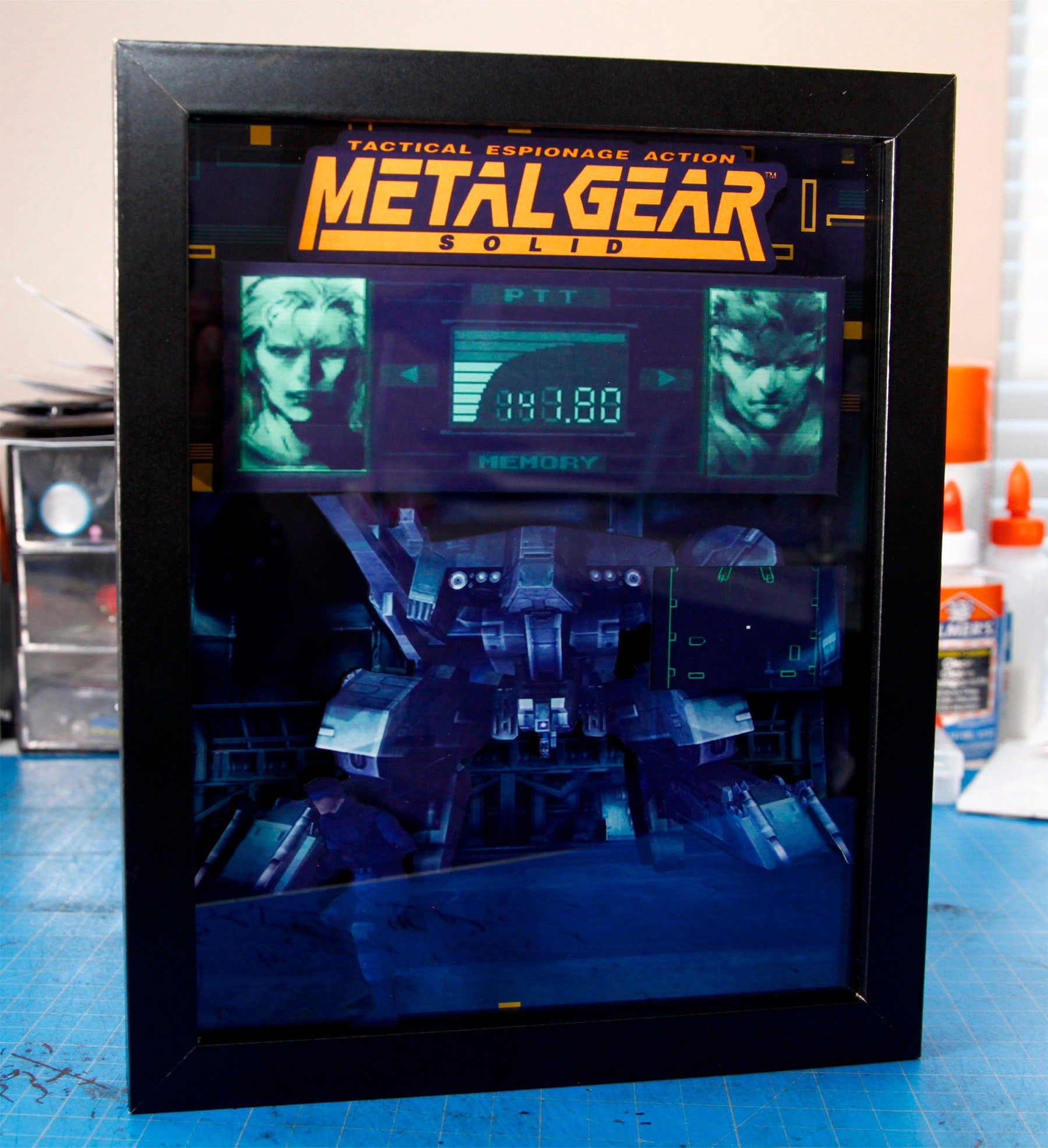 Metal Gear Solid Shadow Box for Gamers | Handmade Wall Art | Unique Gaming Gift | Retro Video Game Decor | Gaming Room | Classic Games