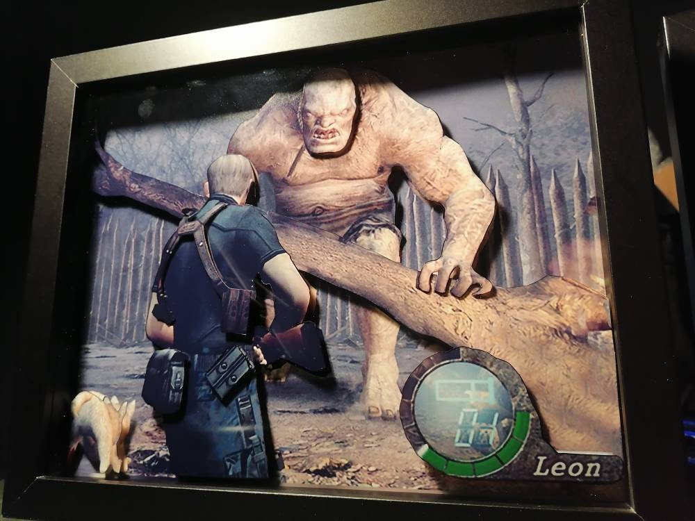 Resident Evil 4 3d shadow box art 3D Artwork | RE4|Videogame Art| 3D shadowbox art| Videogame shadow box| Nostalgic| birthday gift| Retro
