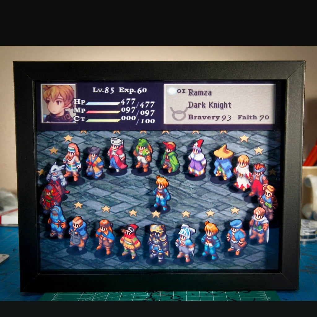 Final Fantasy Tactics 3D Shadow Box •  Handmade Diorama • Handmade Gift • Video game Art • Video game Gifts