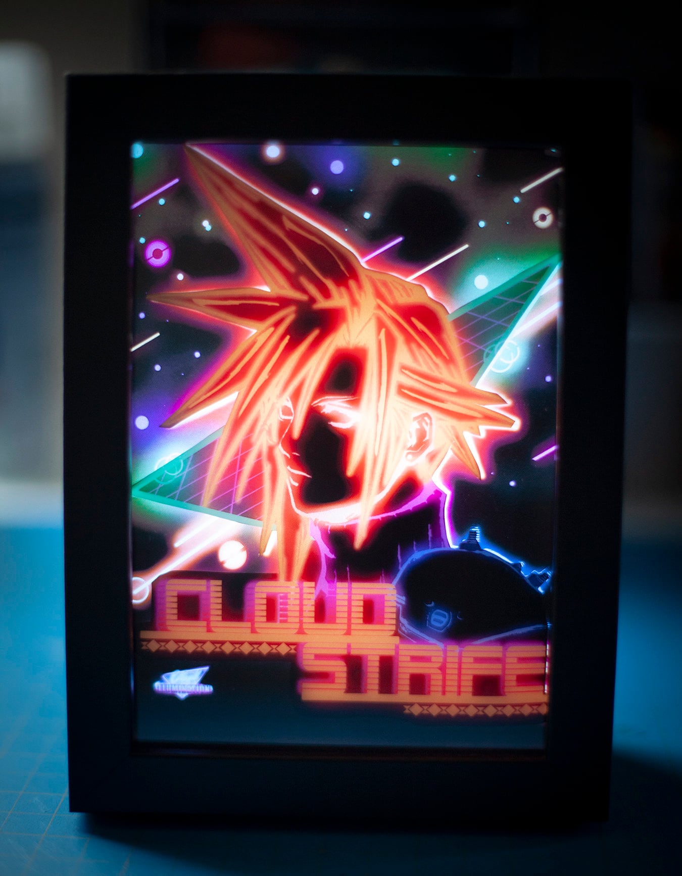 Final Fantasy 7 Cloud, LED Shadowbox Diorama