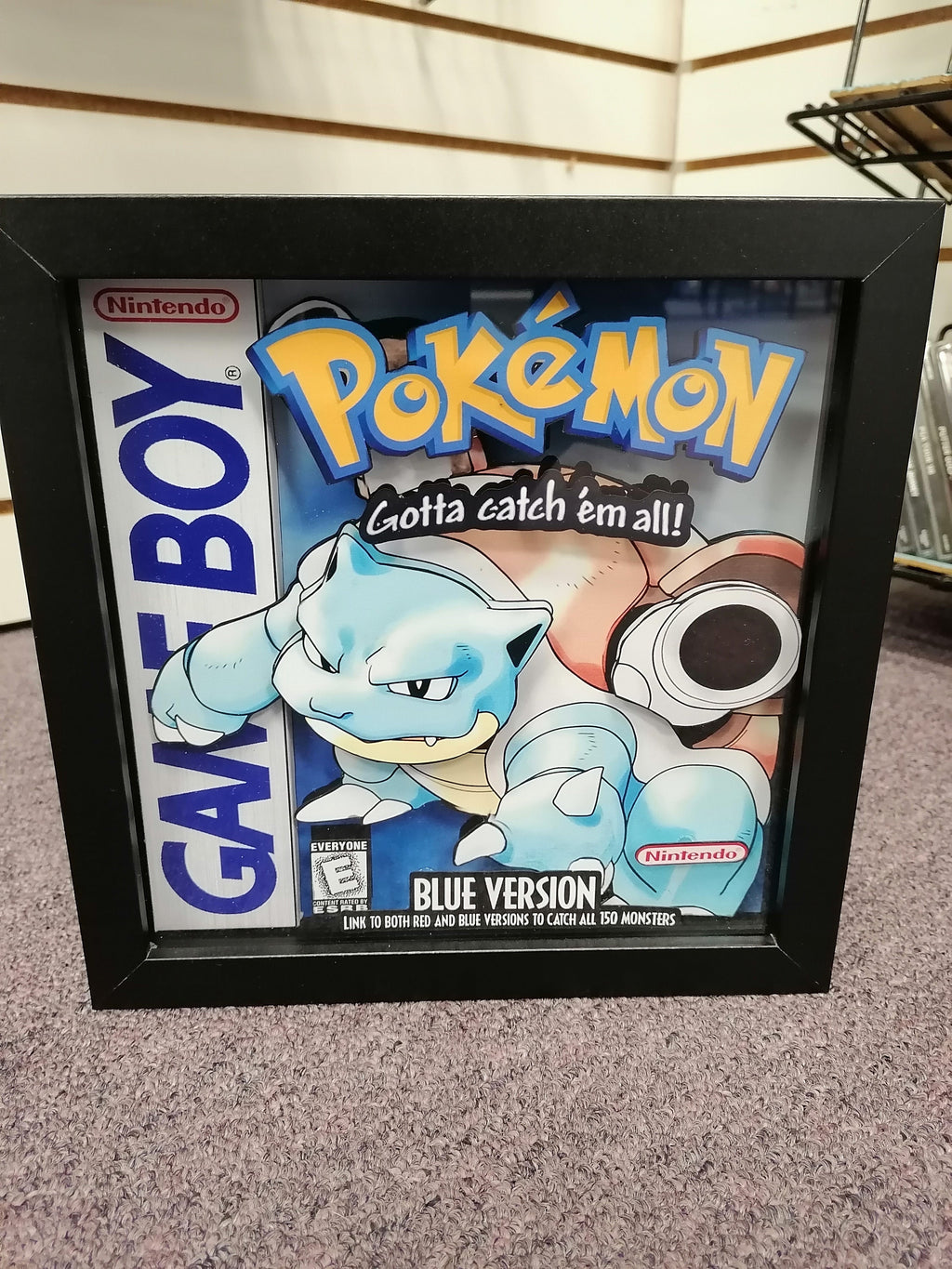 New!! Blastoise Blue Version 3d Shadowbox Diorama