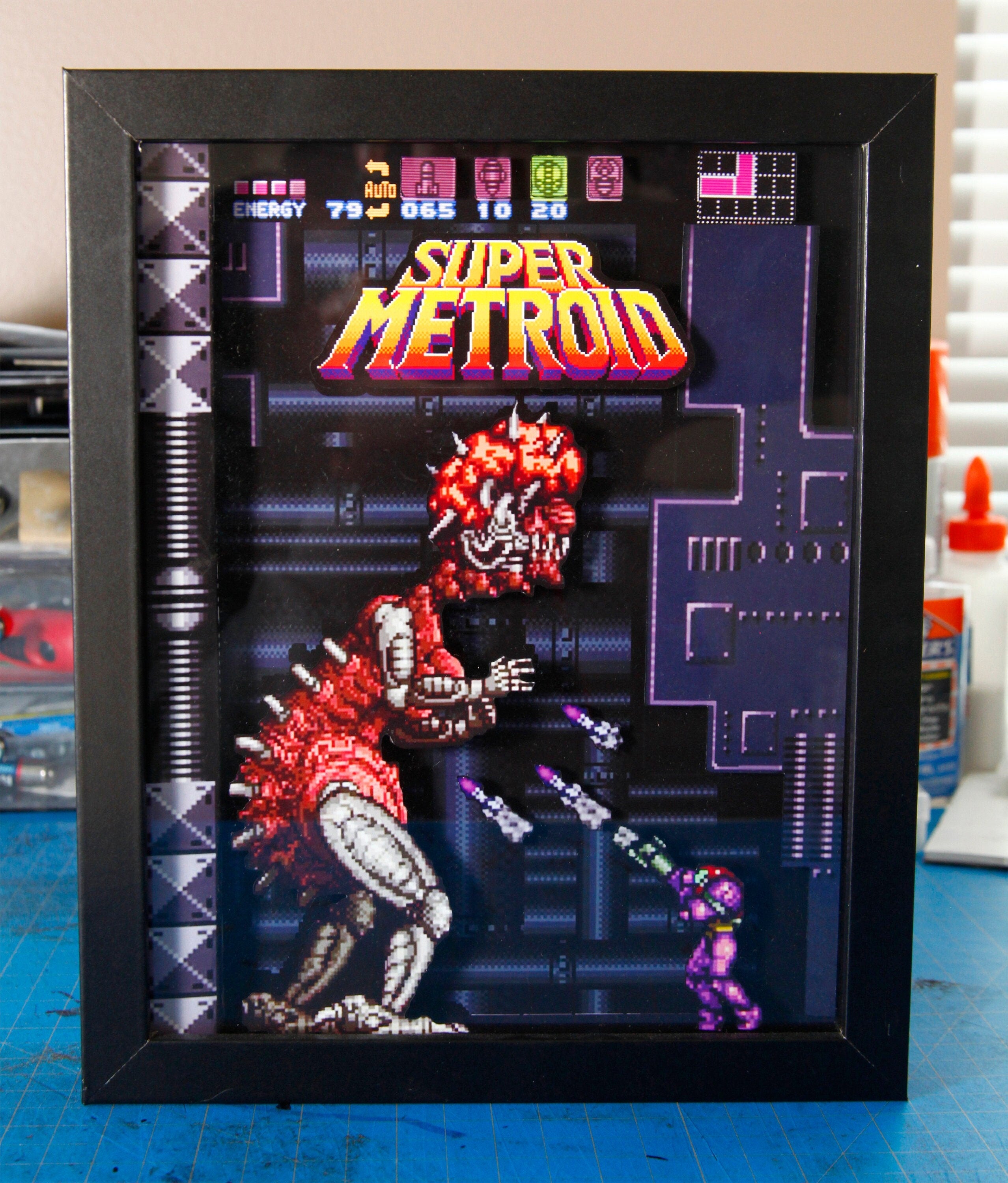 Super Metroid 3D Shadow box Diorama