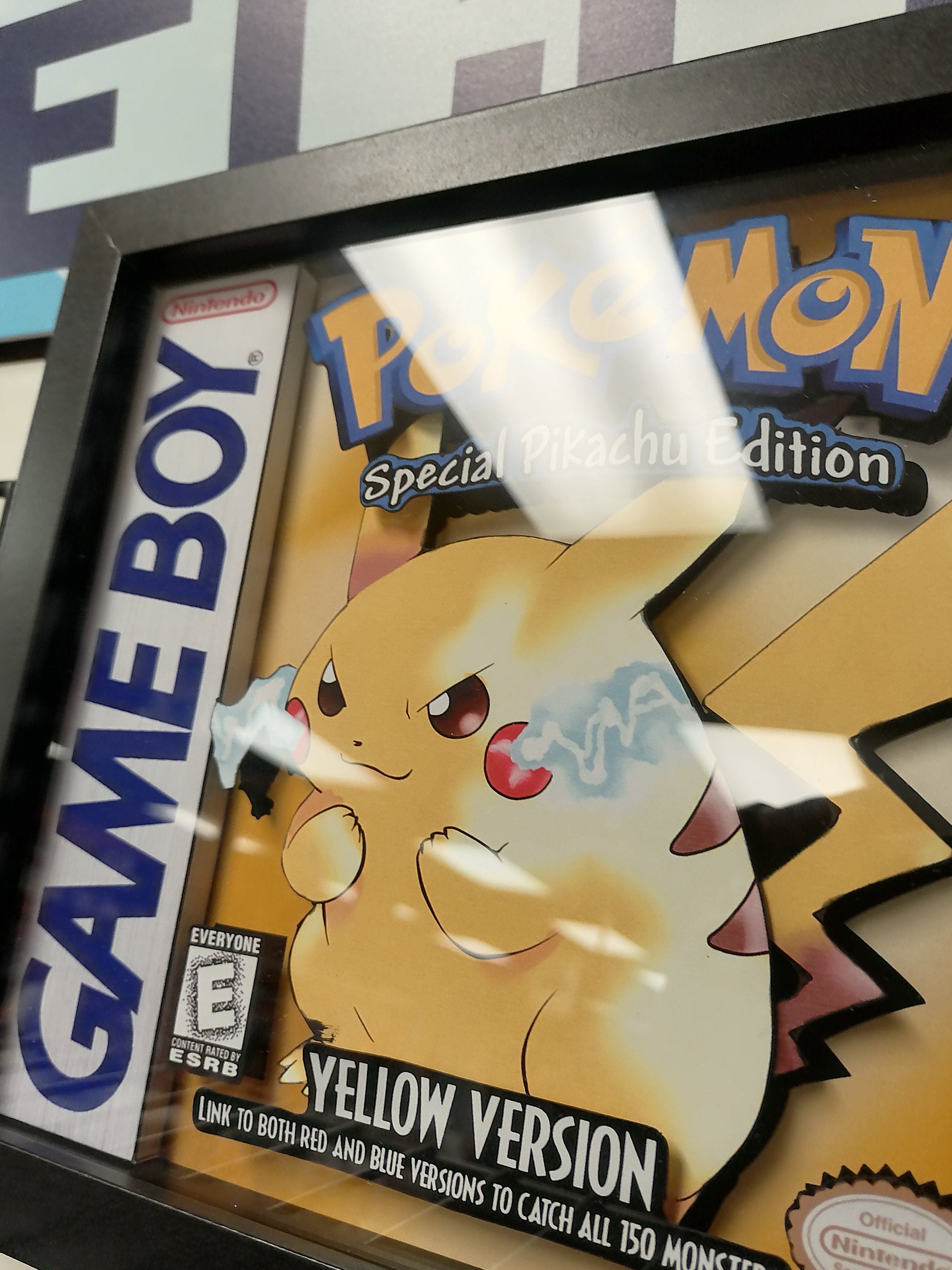 Pikachu 3D Shadow box Pokemon  Art Diorama