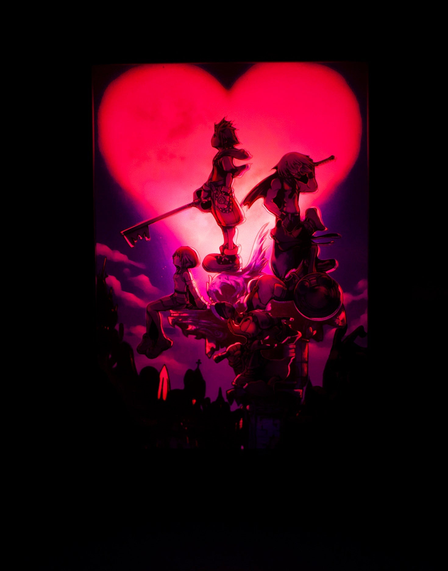 New!! Kingdom Hearts 5x7 Shadowbox Diorama