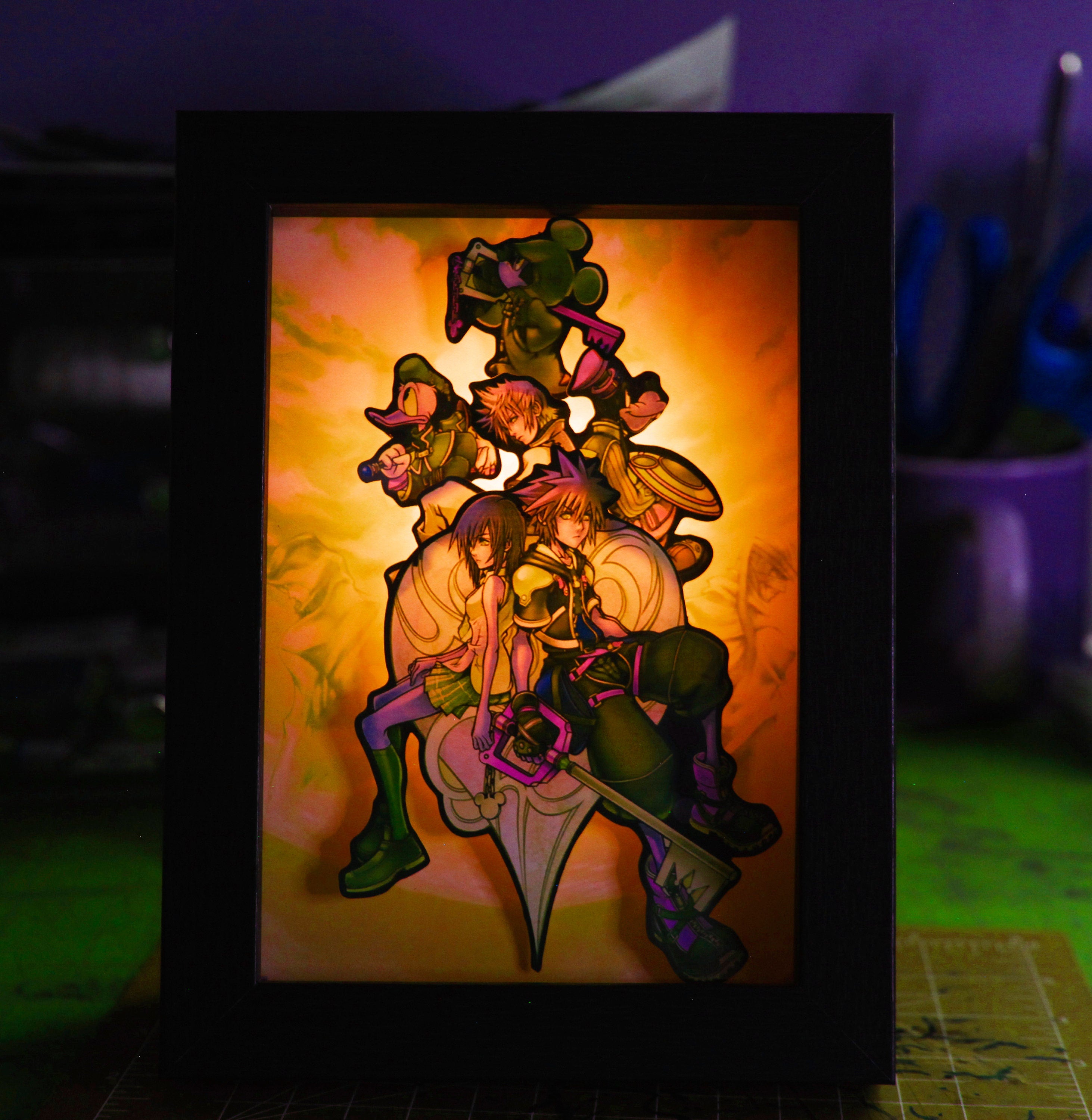 New! Kingdom Hearts 2 5x7  Shadowbox Diorama