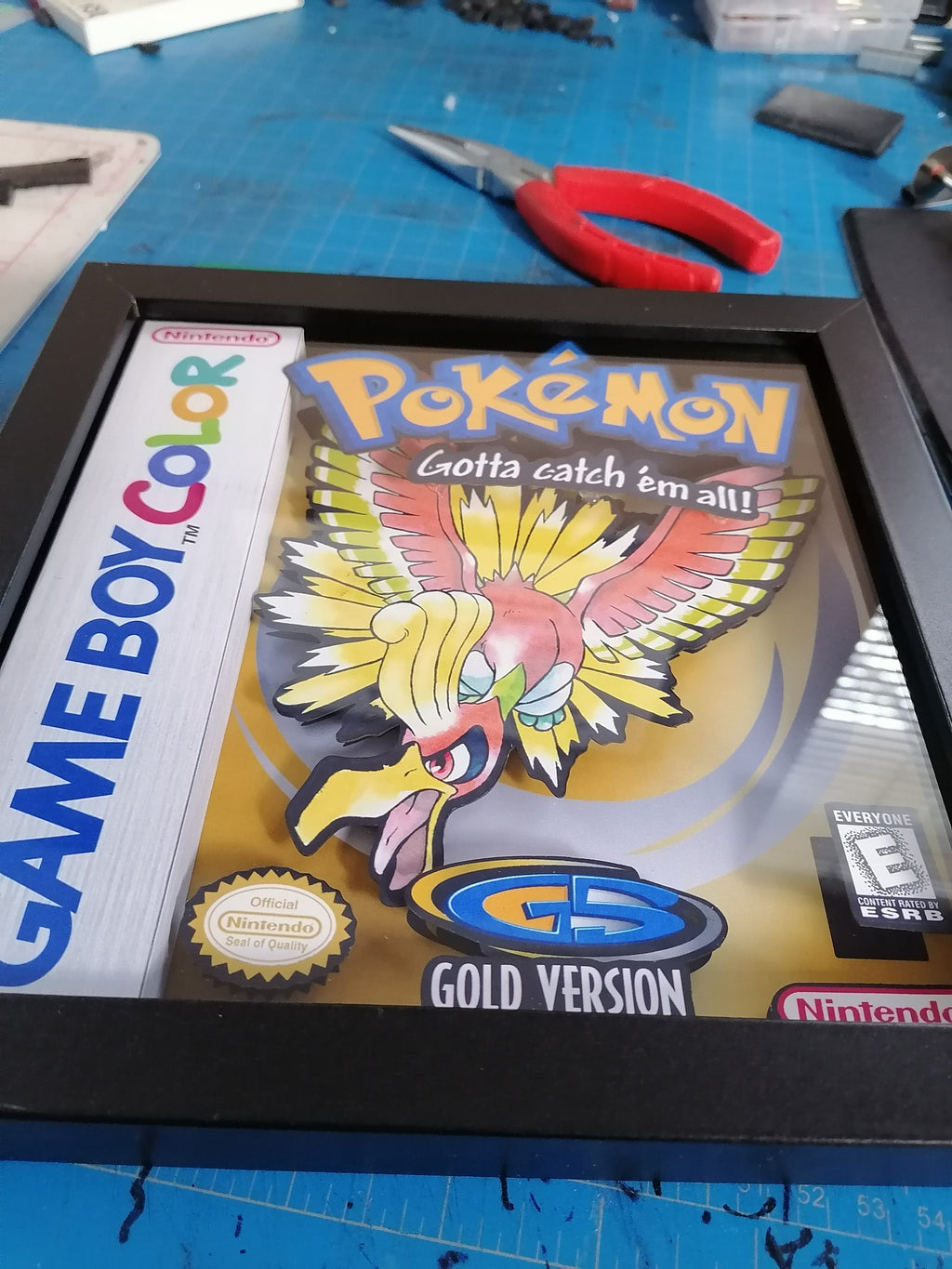 Ho-Oh Pokémon Gold Version 3d Shadowbox Diorama