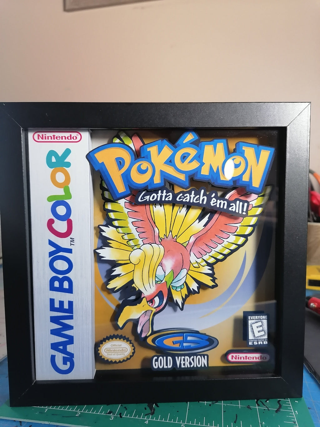 Ho-Oh Pokémon Gold Version 3d Shadowbox Diorama