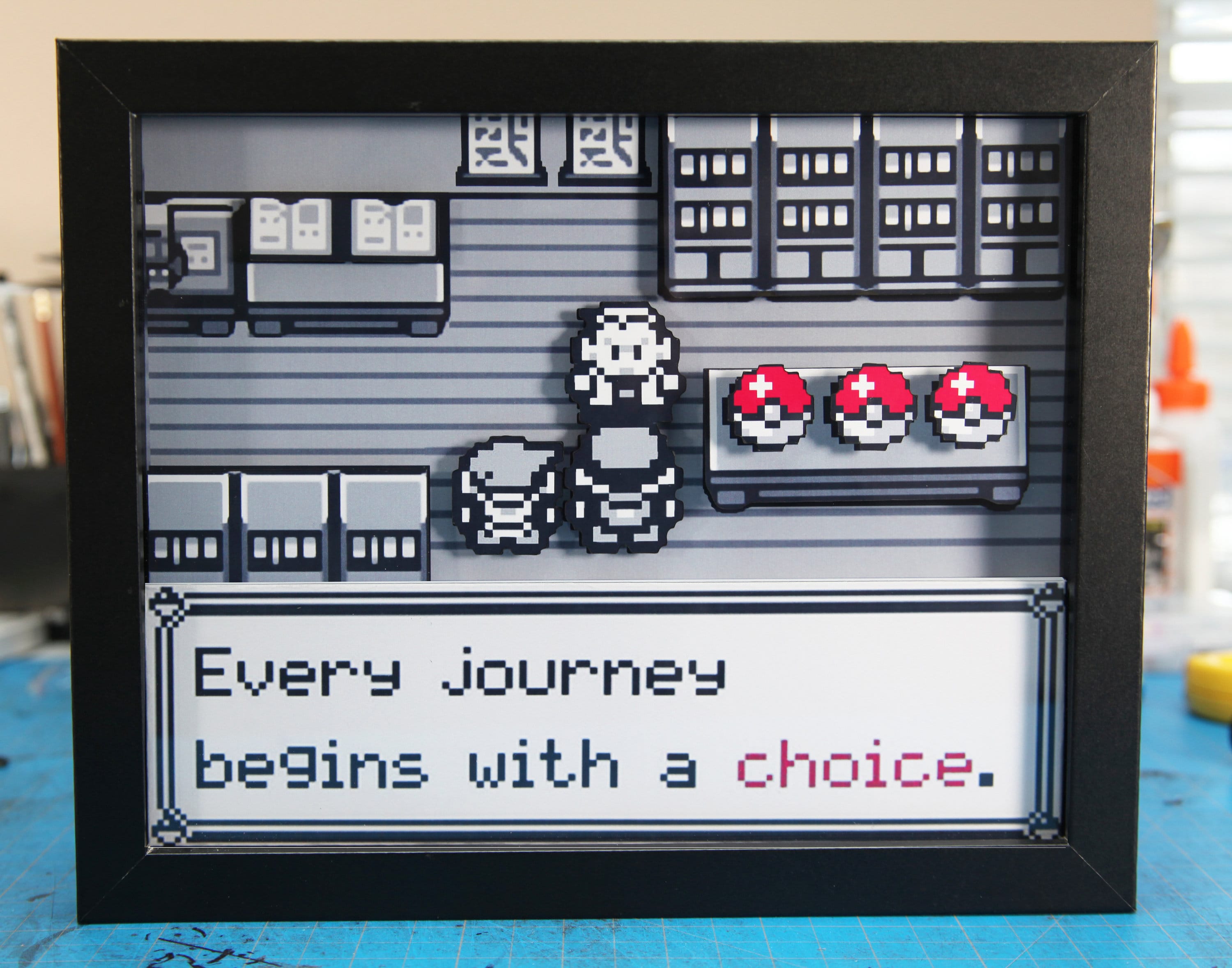 Pokemon Journey Gameboy Videogame Shadowbox