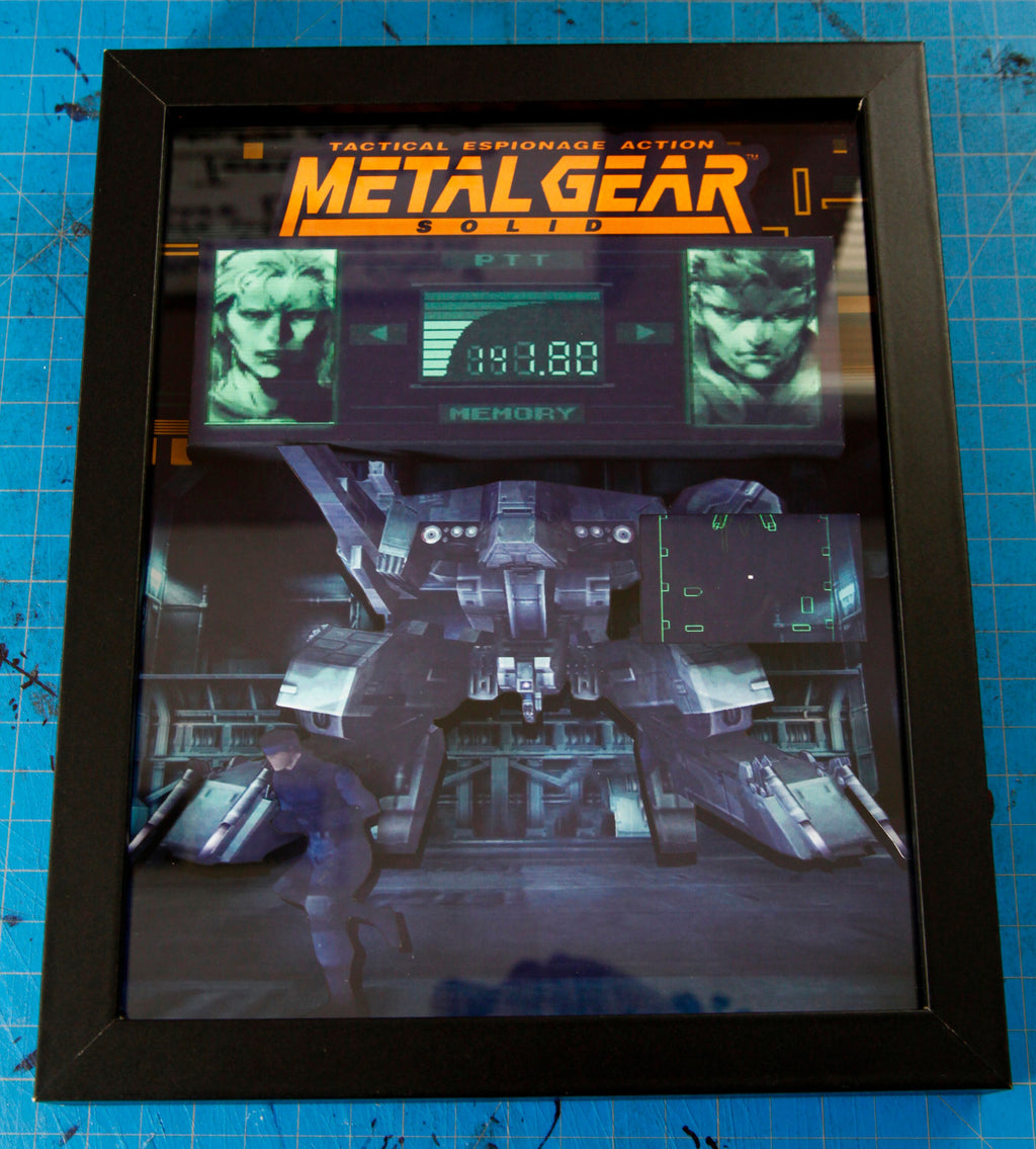 Metal Gear Solid Shadow Box for Gamers | Handmade Wall Art | Unique Gaming Gift | Retro Video Game Decor | Gaming Room | Classic Games