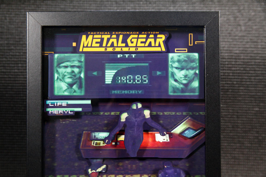 Solid Snake vs Psychomatis 3D Shadow Box for Gamers | Handmade Wall Art | Unique Gaming Gift | Gaming Room | Classic Games