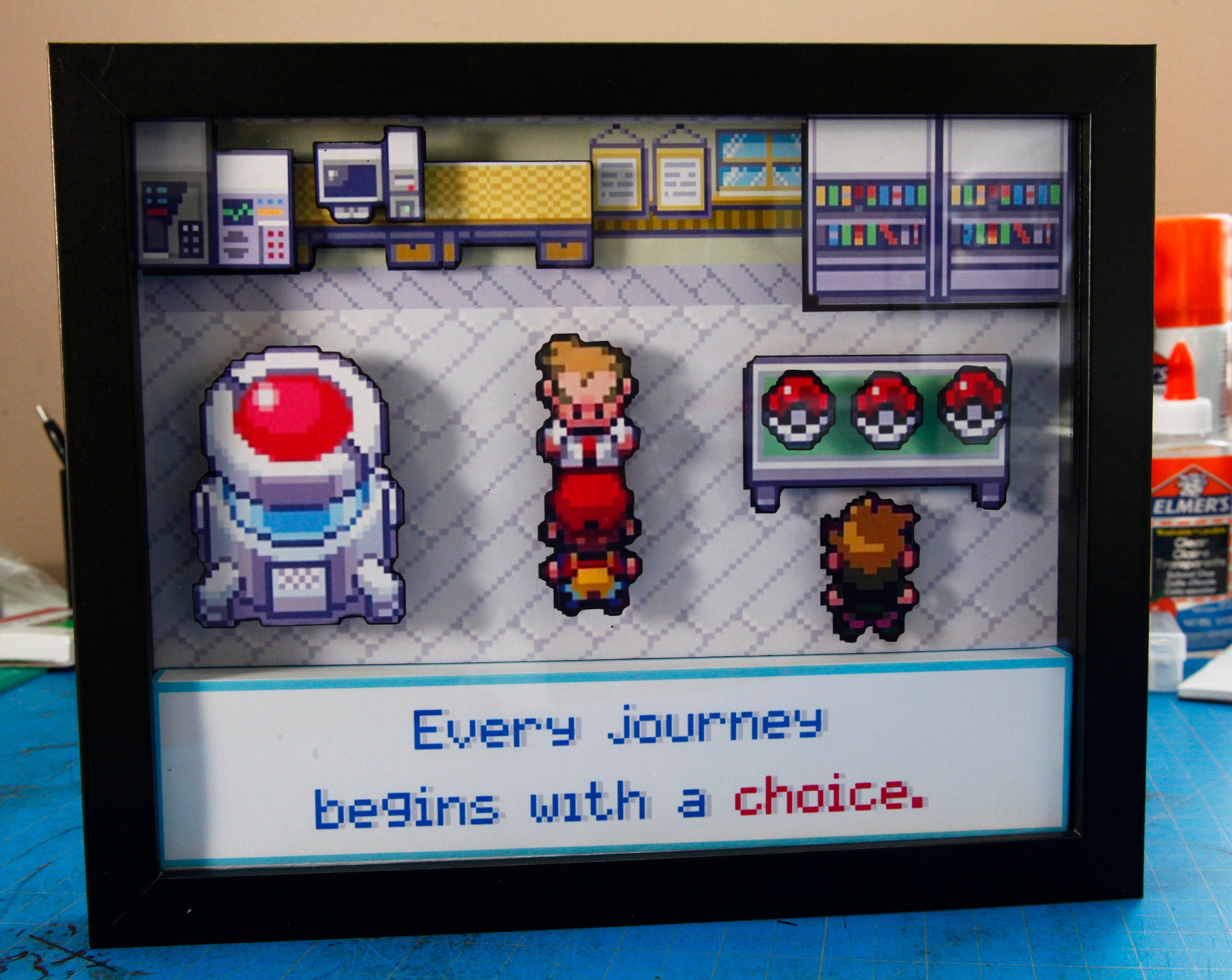 Pokemon shadow box | Unique Gift idea |Retro Classic| Video game decor| Gift for him| Pokemon Gift for men| Pokemon gift for women| decor